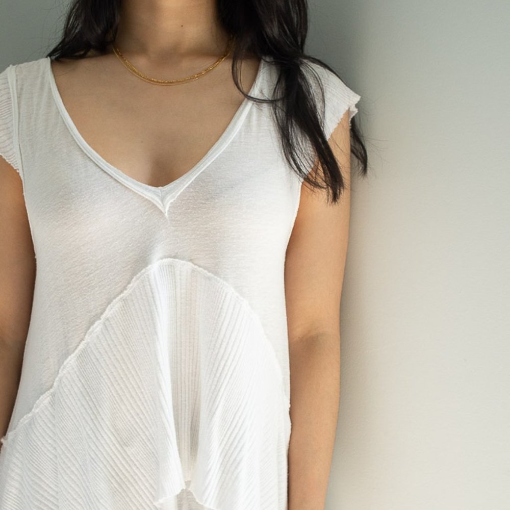 Free People Flowy White T-shirt